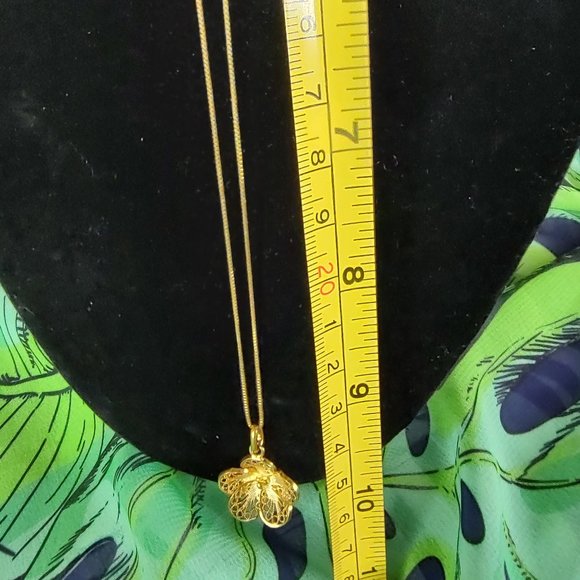 Filigree Earrings and necklace, 100% handmade 18 K gold plated silver 925. - Picture 8 of 11